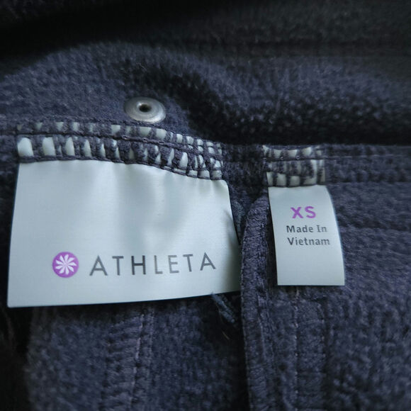 Athleta Fleece Lined Pants XS Gray Warm Winter Pants, Pockets, Elastic Waist - Picture 4 of 5